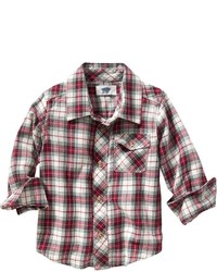 Plaid Twill Long Sleeve Shirt For Baby
