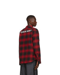 Off-White Red Quote Flannel Shirt
