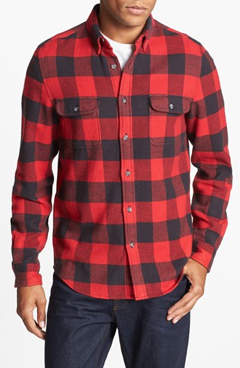 Topman Buffalo Check Shirt Red Large, $60 | Nordstrom | Lookastic