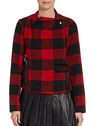 Red and Black Plaid Outerwear