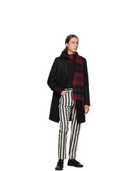 Saint Laurent Red And Black Plaid Small Scarf