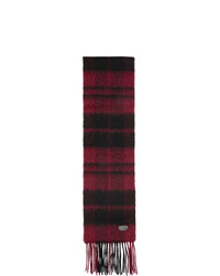 Saint Laurent Red And Black Plaid Small Scarf