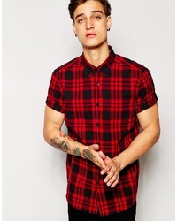 Asos Brand Shirt In Short Sleeve With Check