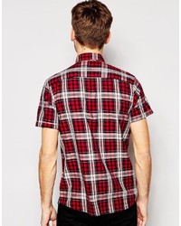 Asos Brand Shirt In Short Sleeve With Plaid Check