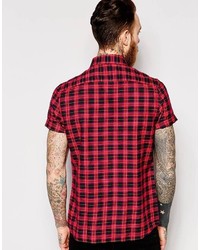 Asos Brand Shirt In Short Sleeve With Red Plaid Check, $40 | Asos