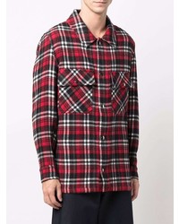 Pierre Louis Mascia Pierre Louis Mascia Pancake Reversible Checked Wool Over Shirt