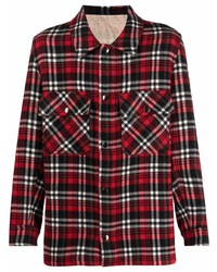 Pierre Louis Mascia Pierre Louis Mascia Pancake Reversible Checked Wool Over Shirt