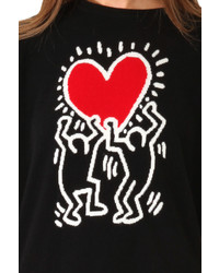 Lucien Pellat-Finet Keith Haring Red Heart Sweater