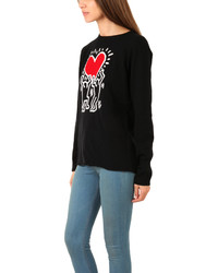 Lucien Pellat-Finet Keith Haring Red Heart Sweater