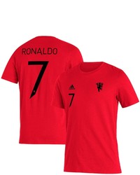 adidas Cristiano Ronaldo Red Manchester United Name Number Amplifier T Shirt