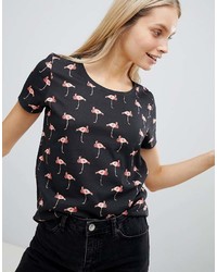 Only Flamingo Print T Shirt
