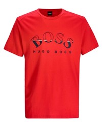 BOSS High Neck Stretch Design Logo T Shirt