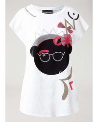 Emporio Armani Manga Bear T Shirt With Abstract Print