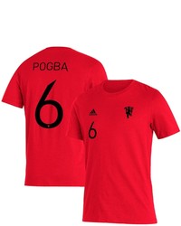 adidas Paul Pogba Red Manchester United Name Number Amplifier T Shirt