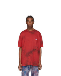 Off-White Red And Black Tie Dye T Shirt