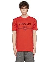 Versace Red Medusa Logo T Shirt