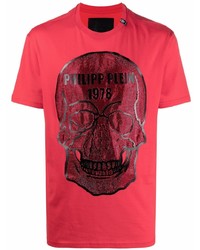 Philipp Plein Skull Studded Cotton T Shirt