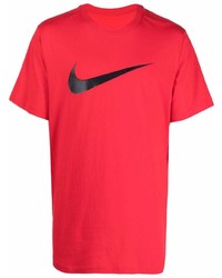 Nike Swoosh Logo Print Cotton T Shirt