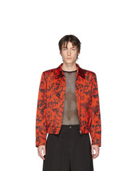 Red and Black Print Harrington Jackets for Men | Lookastic