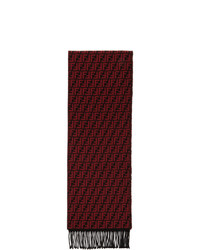 Fendi Black And Red Wool Forever Scarf