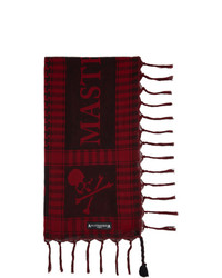 Mastermind World Red And Black Fringed Stole Scarf