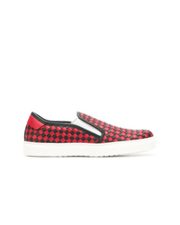 Red and Black Slip-on Sneakers