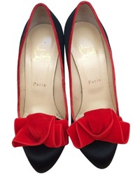 Red and Black Suede Pumps