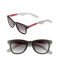 Carrera Eyewear 50mm Sunglasses Matte Black Red Clear Stripe One Size