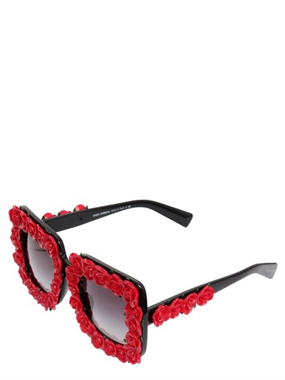 Dolce & Gabbana Roses Embellished Acetate Sunglasses, $433 | LUISAVIAROMA |  Lookastic