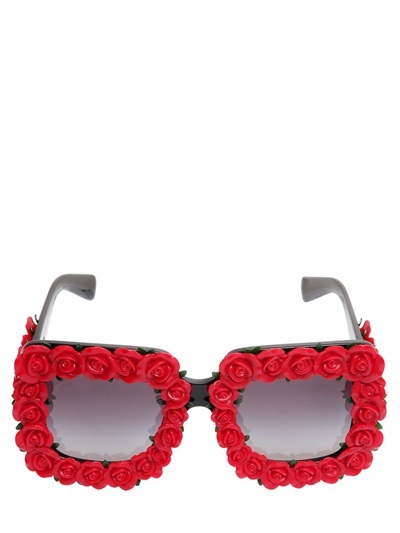 Dolce & Gabbana Roses Embellished Acetate Sunglasses, $433 | LUISAVIAROMA |  Lookastic