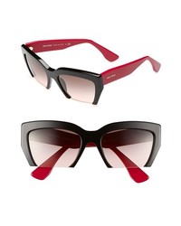 Miu Miu 56mm Sunglasses Black Red One Size