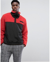 Red and Black Zip Neck Sweater
