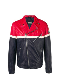 Red and Navy Biker Jacket