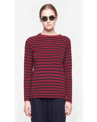 Red and Navy Crew-neck Sweater