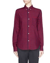 Red and Navy Gingham Dress Shirt
