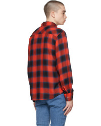 Remi Relief Red Blue Check Ombre Shirt
