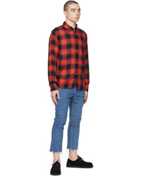 Remi Relief Red Blue Check Ombre Shirt