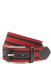 Brooks Brothers Leather And Grosgrain Striped Belt