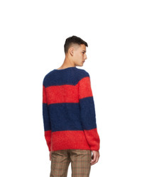 Molly Goddard Red And Navy Striped Noah Sweater