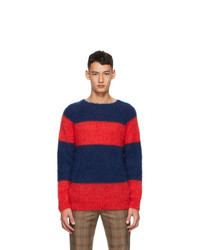Molly Goddard Red And Navy Striped Noah Sweater