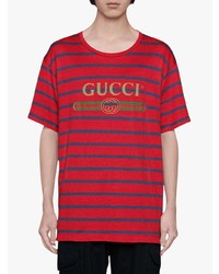 Gucci Logo Striped T Shirt