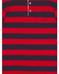 Gucci Enmbroidered Logo Striped Polo Shirt