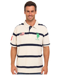 U.S. Polo Assn. Stripe Short Sleeve Pique Polo With Big Pony Logo