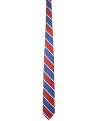 Beams Plus Navy Red Silk Stripe Tie