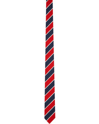 Thom Browne Red Navy Awning Stripe Neck Tie