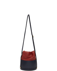 Gucci Red And Navy 1955 Horsebit Bucket Bag