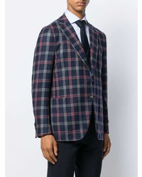 Isaia Plaid Fitted Blazer