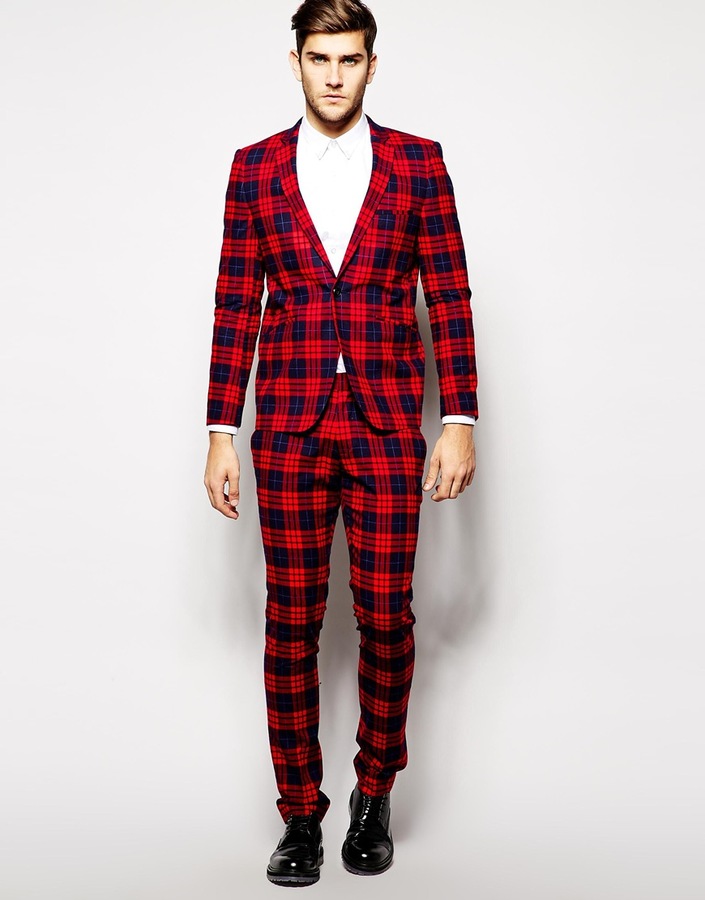 Vito Plaid Suit Jacket In Slim Fit, $232 | Asos | Lookastic