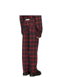 Wonders Red And Black Plaid Service Trousers