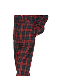 Wonders Red And Black Plaid Service Trousers